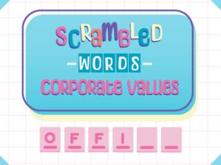 Scrambled Words Corporate Values